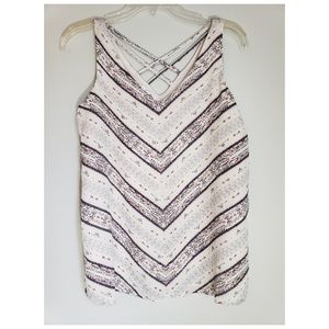 Tank top blouse with V shaped neckline